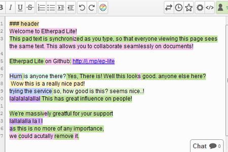 Edición de documentos con Etherpad en Pydio