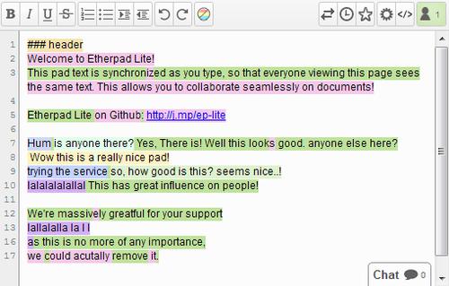 Edición de documentos con Etherpad en Pydio